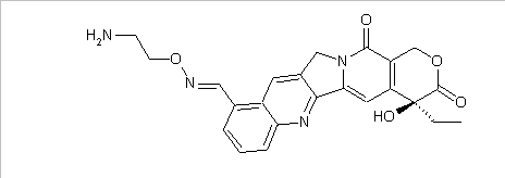 4-Ethyl-4-hydroxy-3,13-dioxo-3,4,12,13-tetrahydro-1H-2-oxa-6,12a-diaza-dibenzo[b,h]fluorene-10-carbaldehyde O-(2-amino-ethyl)-oxime(CAS:1037028-26-4)