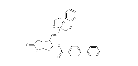 [1,1'-Biphenyl]-4-carboxylic acid hexahydro-2-oxo-4-[2-[2-(phenoxymethyl)-1,3-dioxolan-2-yl]ethenyl]-2H-cyclopenta[b]furan-5-yl ester(CAS:118392-79-3)