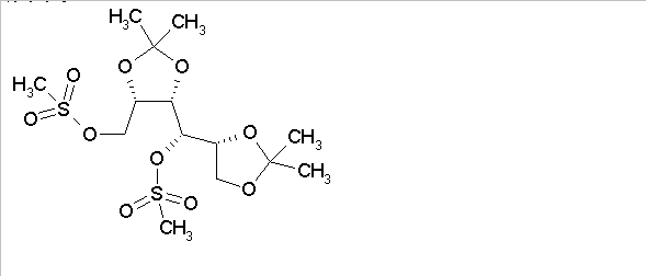 Methanesulfonic acid (4S,5S)-5-[(S)-((R)-2,2-dimethyl-[1,3]dioxolan-4-yl)-methanesulfonyloxy-methyl]-2,2-
dimethyl-[1,3]dioxolan-4-ylmethyl ester(CAS:7115-24-4)